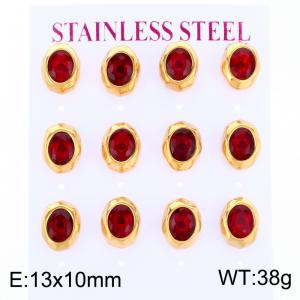 Stainless Steel Stone&Crystal Earring - KE134147-HR