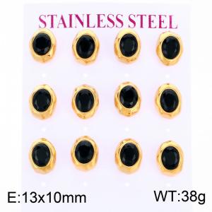 Stainless Steel Stone&Crystal Earring - KE134154-HR