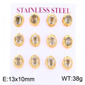 Stainless Steel Stone&Crystal Earring - KE134156-HR