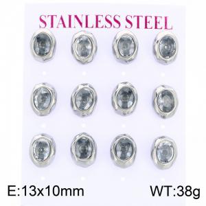 Stainless Steel Stone&Crystal Earring - KE134157-HR