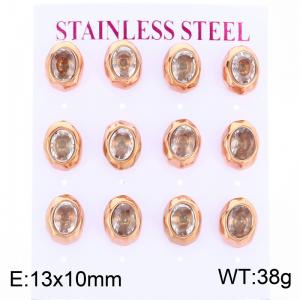 Stainless Steel Stone&Crystal Earring - KE134158-HR