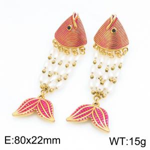 SS Gold-Plating Earring - KE134229-SP