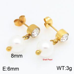 Stainless Steel Stone&Crystal Earring - KE134299-Z