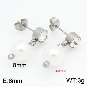 Stainless Steel Stone&Crystal Earring - KE134300-Z