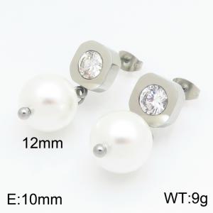 Stainless Steel Stone&Crystal Earring - KE134302-Z