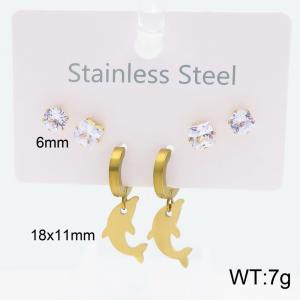 Stainless Steel Stone&Crystal Earring - KE134515-SS