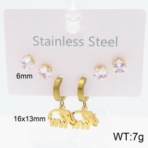Stainless Steel Stone&Crystal Earring - KE134519-SS