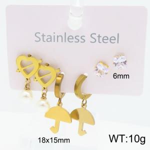 Stainless Steel Stone&Crystal Earring - KE134520-SS