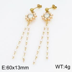 Stainless Steel Stone&Crystal Earring - KE134539-SS