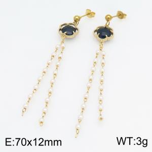 Stainless Steel Stone&Crystal Earring - KE134542-SS