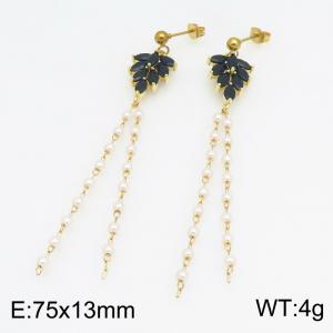 Stainless Steel Stone&Crystal Earring - KE134543-SS