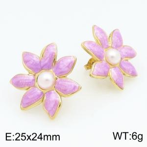 SS Gold-Plating Earring - KE134565-SP