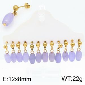 Stainless Steel Stone&Crystal Earring - KE134850-TLA