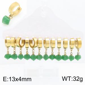 Stainless Steel Stone&Crystal Earring - KE134853-TLA