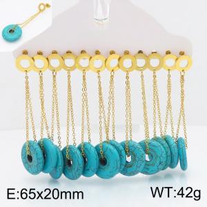 Stainless Steel Stone&Crystal Earring - KE134856-TLA