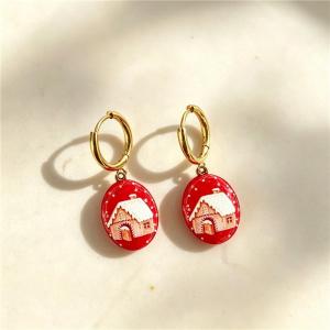 Stainless Steel Earrings with Christmas Elements Jewelry, Suitable for Daily Wear and Holiday Gifting - KE134959-SXSJ