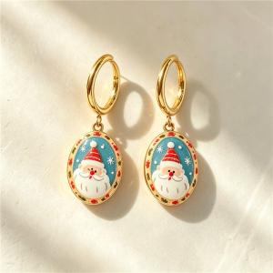 Stainless Steel Earrings with Christmas Elements Jewelry, Suitable for Daily Wear and Holiday Gifting - KE134961-SXSJ