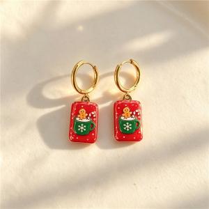 Stainless Steel Earrings with Christmas Elements Jewelry, Suitable for Daily Wear and Holiday Gifting - KE134963-SXSJ