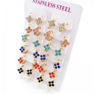 Stainless Steel Stone&Crystal Earring - KE135062-HF