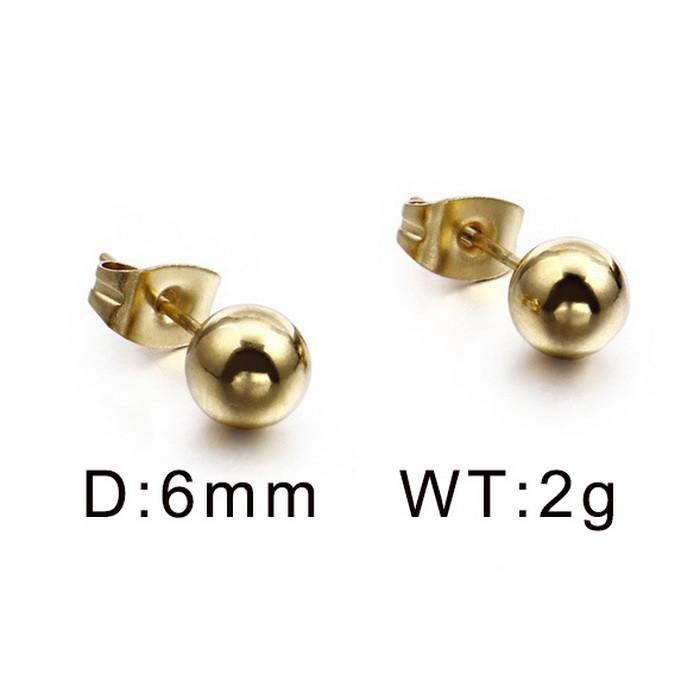 Golden male and female multicolor simple gold bead earrings