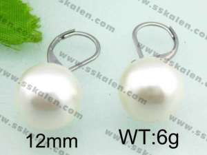 SS Shell Pearl Earrings - KE34827-Z