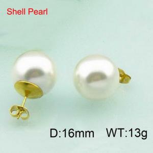 Gold pearl earrings - KE43107-Z