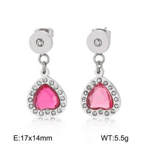 Stainless Steel Stone&Crystal Earring - KE45185-D