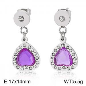 Stainless Steel Stone&Crystal Earring - KE45186-D