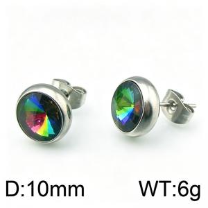 Stainless Steel Stone&Crystal Earring - KE49707-Z