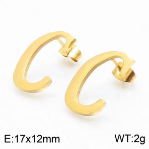 SS Gold-Plating Earring - KE49880-K
