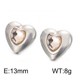 Stainless Steel Stone&Crystal Earrings - KE51430-Z