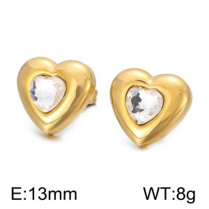SS Gold-Plating Earrings - KE51438-Z