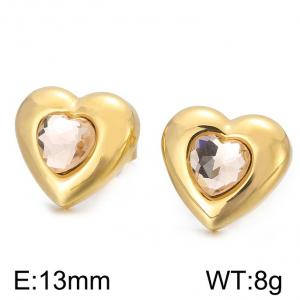 SS Gold-Plating Earrings - KE51442-Z