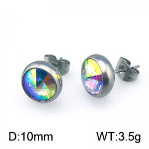 Stainless Steel Stone&Crystal Earrings - KE51589-Z