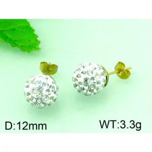 Cross border e-commerce puncture jewelry Korean fashion diamond ball earrings Stone&Crystal Earring - KE52459-Z