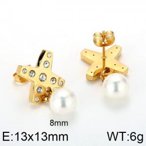 SS Shell Pearl Earrings - KE52872-K