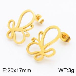 SS Gold-Plating Earring - KE52878-K