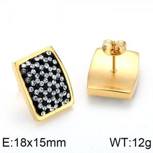 Stainless Steel Stone&Crystal Earring - KE52881-K