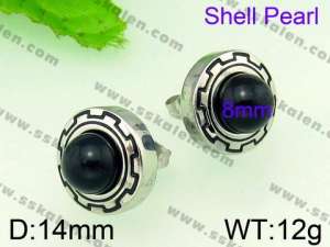 SS Shell Pearl Earrings - KE54943-Z