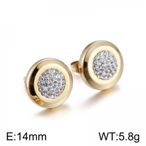 Stainless Steel Stone&Crystal Earring - KE55481-Z