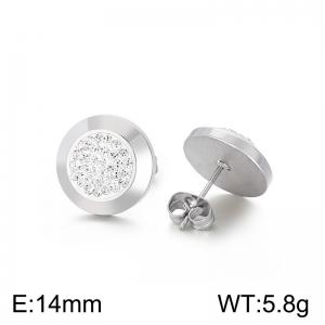Stainless Steel Stone&Crystal Earring - KE55482-Z