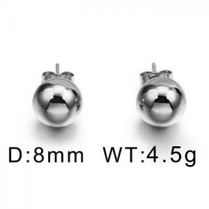 Steel color male and female multicolor simple gold bead earring - KE56136-Z