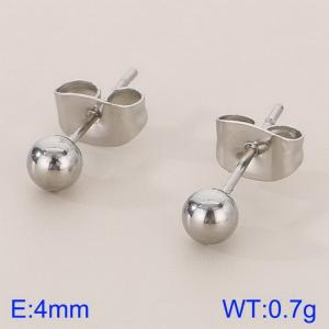 Stainless Steel 4mm steel ball simple stud Earring - KE56137-Z
