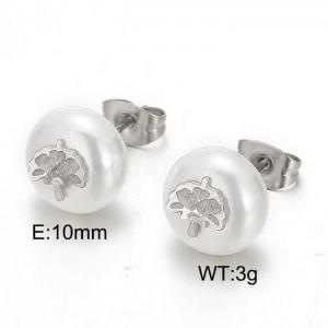 SS Shell Pearl Earrings - KE56459-K