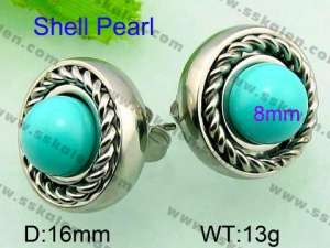 SS Shell Pearl Earrings - KE56572-Z