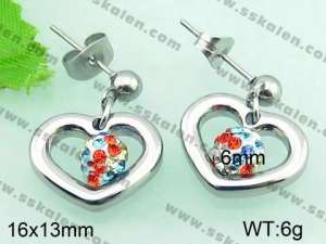 Stainless Steel Stone&Crystal Earring - KE56620-Z