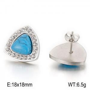 Stainless Steel Stone&Crystal Earring - KE56646-K