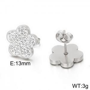 Stainless Steel Stone&Crystal Earring - KE56954-K