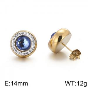 Stainless Steel Stone&Crystal Earring - KE57541-Z