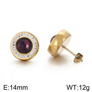 Stainless Steel Stone&Crystal Earring - KE57542-Z